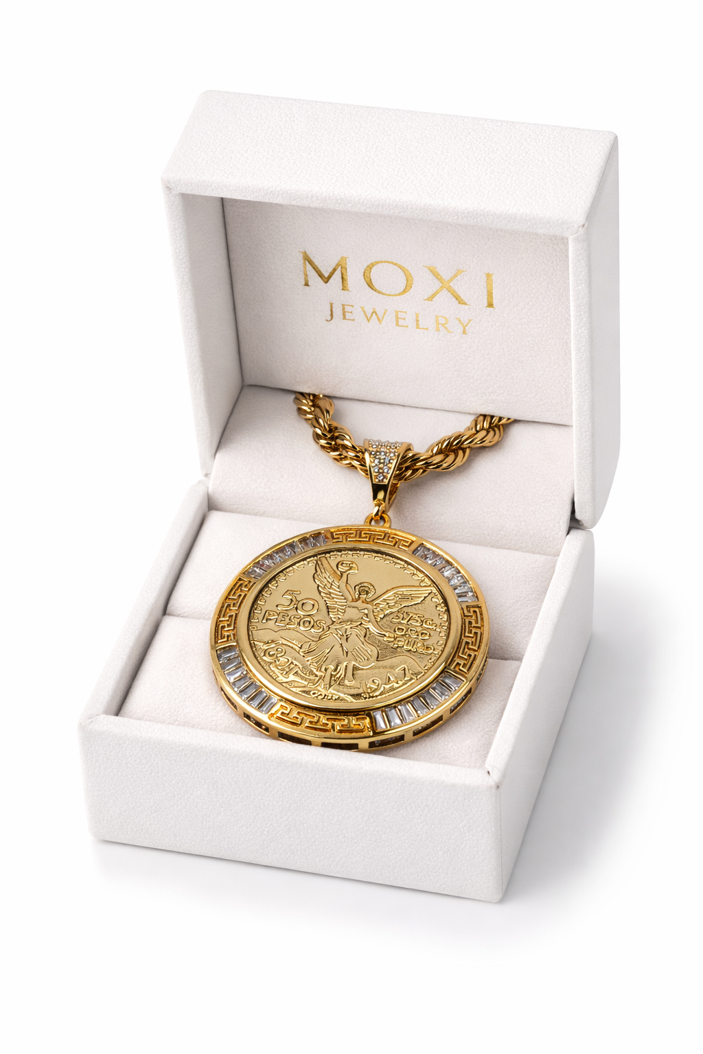 Moxi J Pendant Centenarioin Yellow Gold,