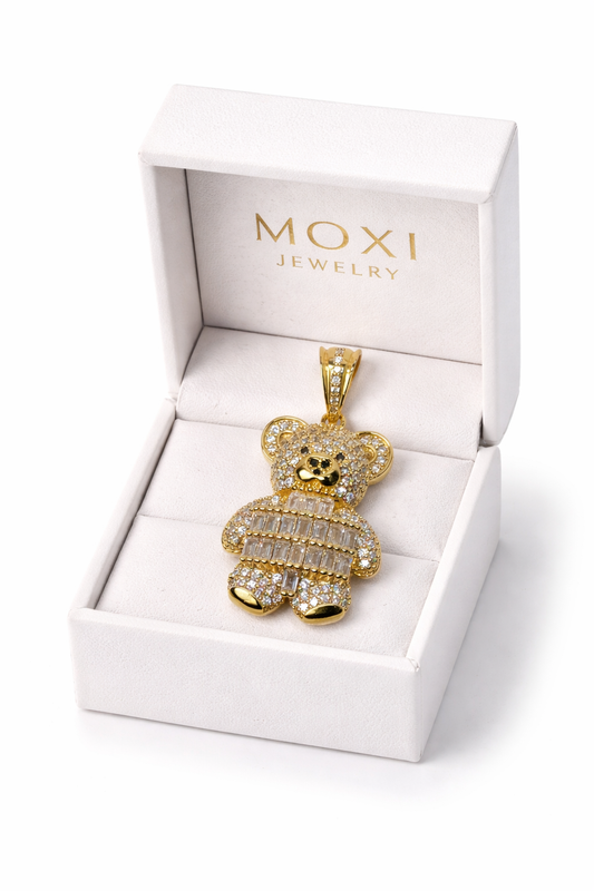 Moxi J  Pendant Teddy Bear in Yellow Gold