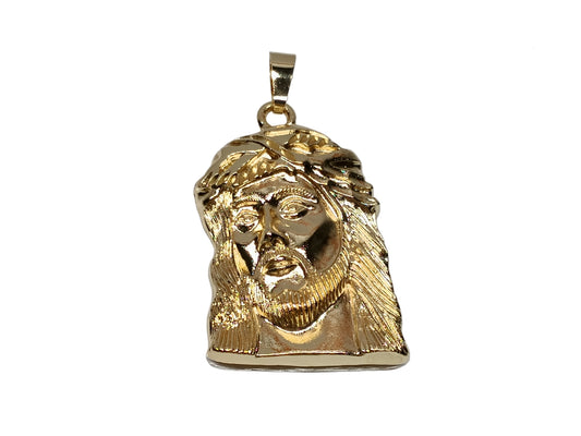 Oro Laminado Religious Pendant, Gold Filled Style Jesus Design, Polished, Golden Finish, 05.253.0121