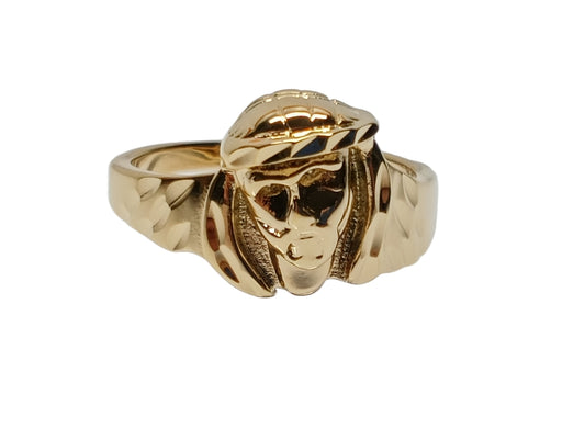 Oro Laminado Mens Ring, Gold Filled Style Jesus Design, Polished, Golden Finish, 5.178.014.12 (Size 12)