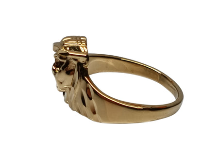 Oro Laminado Mens Ring, Gold Filled Style Jesus Design, Polished, Golden Finish, 5.178.014.12 (Size 12)