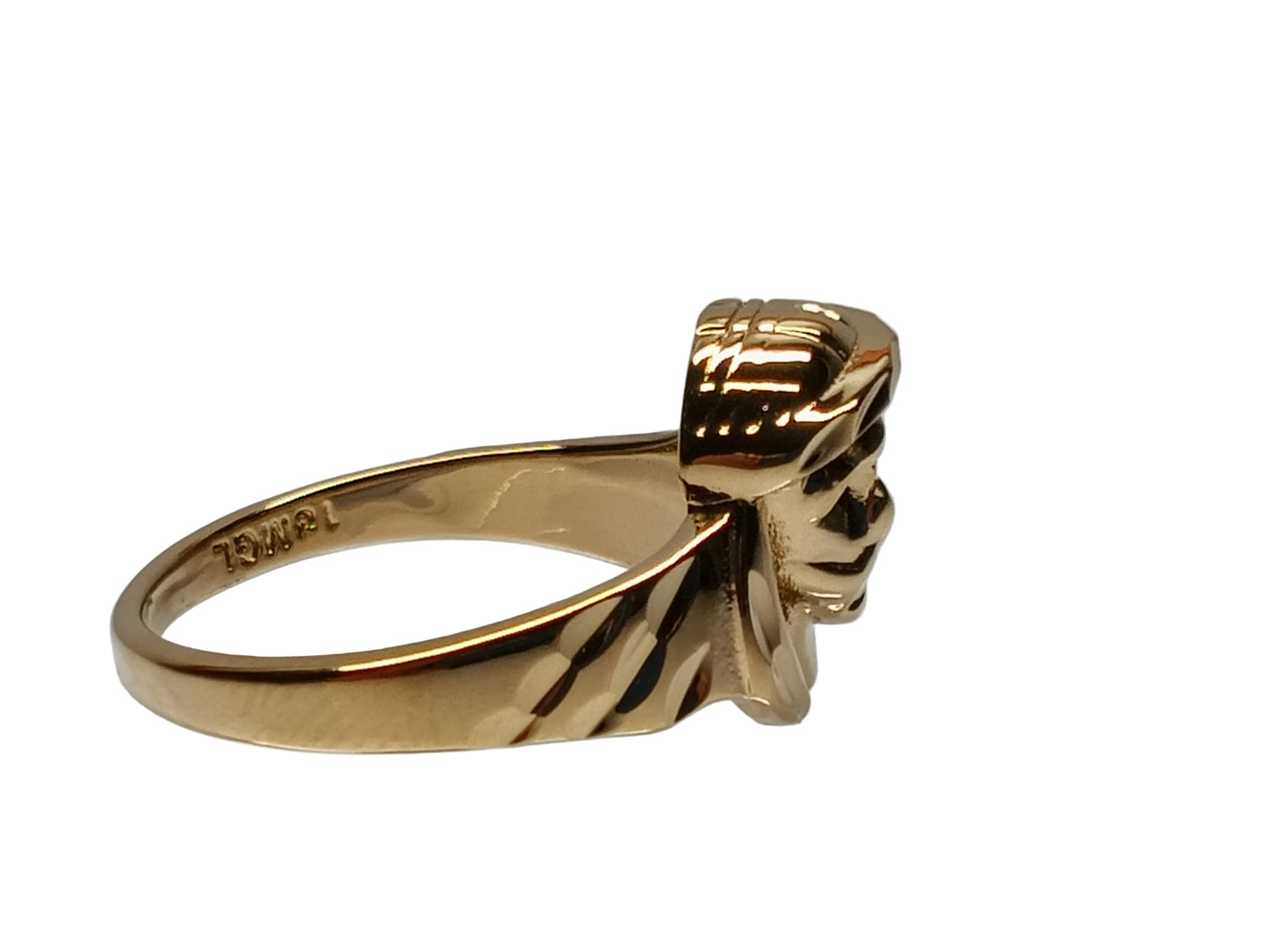 Oro Laminado Mens Ring, Gold Filled Style Jesus Design, Polished, Golden Finish, 5.178.014.12 (Size 12)