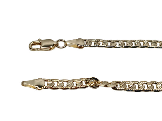 Oro Laminado Basic Necklace, Gold Filled Style Curb Design, Polished, Golden Finish, 04.213.0237.20