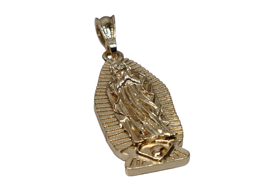 Oro Laminado Religious Pendant, Gold Filled Style Guadalupe Design, Polished, Golden Finish, 05.351.0127