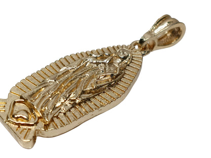 Oro Laminado Religious Pendant, Gold Filled Style Guadalupe Design, Polished, Golden Finish, 05.351.0127